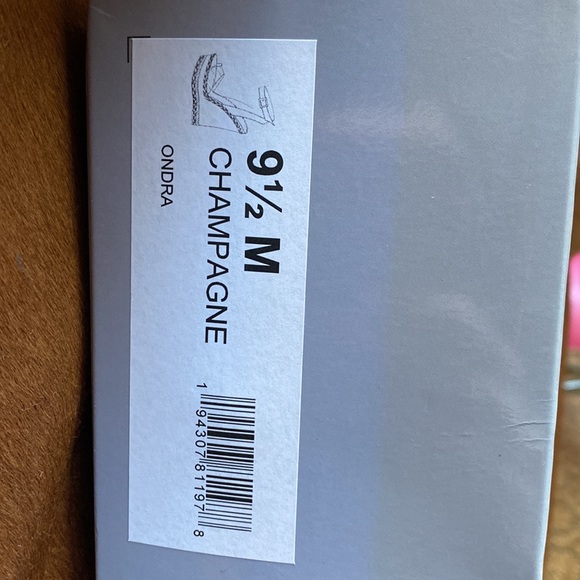 JLO Jennifer Lopez champagne Ondra 9.5 M high heel wedge espidrilles sandal - Picture 8 of 8